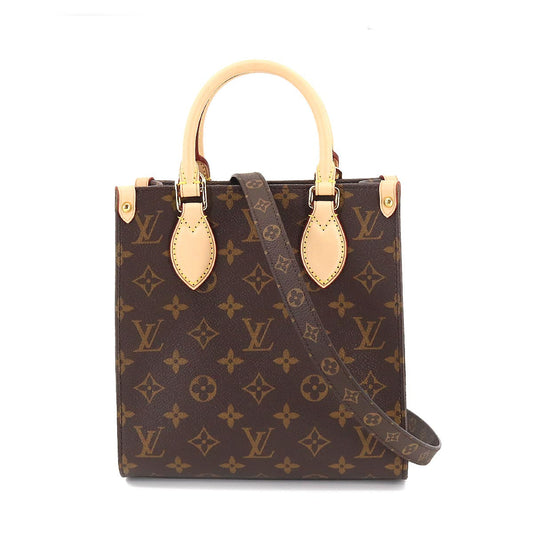 Louis Vuitton Monogram Sac Plat BB 2 Way Hand Shoulder Bag Brown
