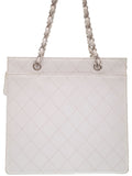Chanel Matelasse Chain Tote Bag Shoulder Bag White