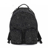 Louis Vuitton Backpack Multi-pocket Rucksack Nylon Leather Black