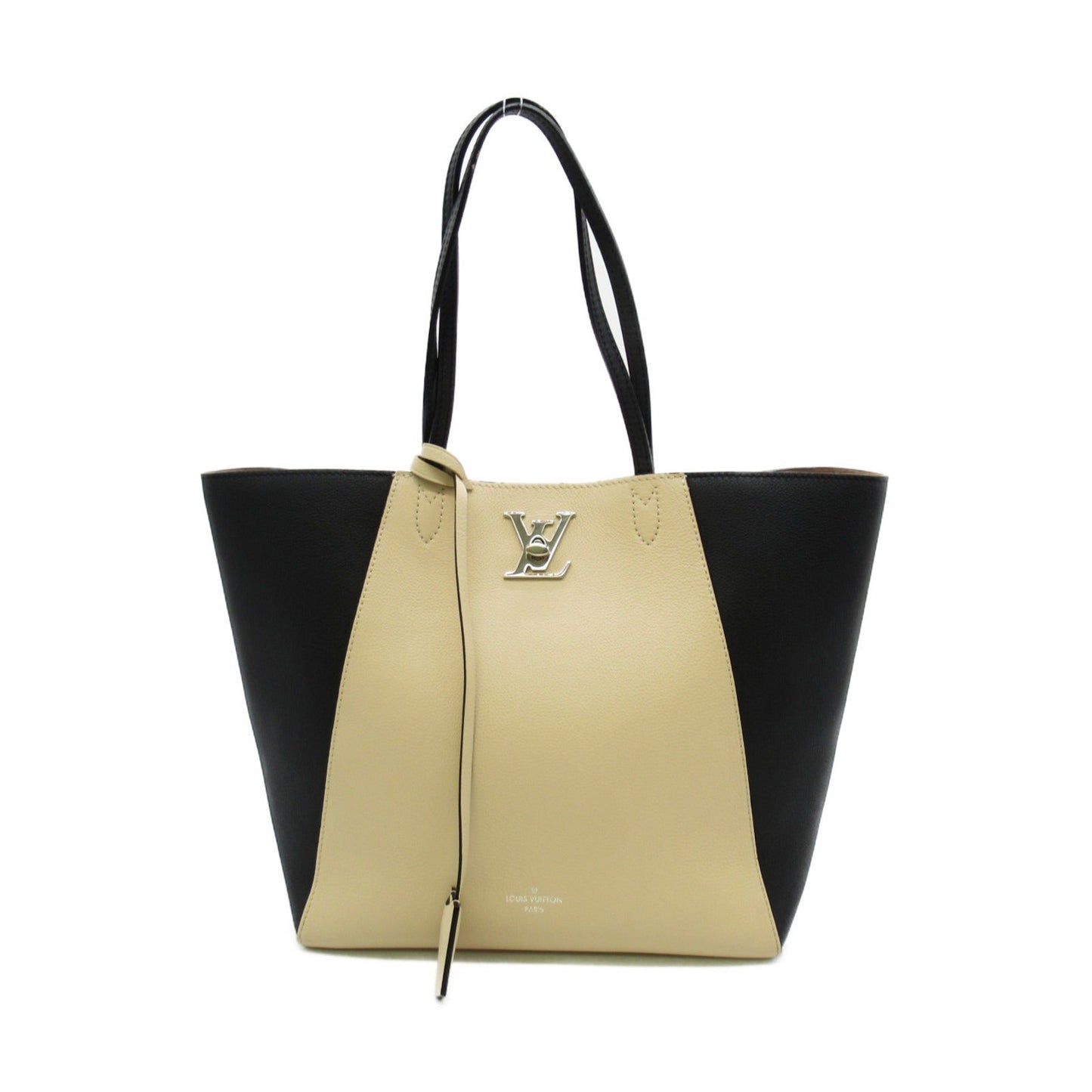 Louis Vuitton Lock Me Cover Tote Bag Taurillon Leather Black Vannie Noir