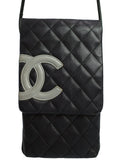 Chanel Cambon Line Pochette Shoulder Bag Black Yellow