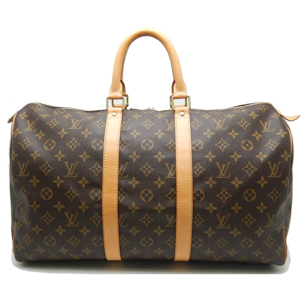 Louis Vuitton Monogram Keepall 45 Brown Boston Bag