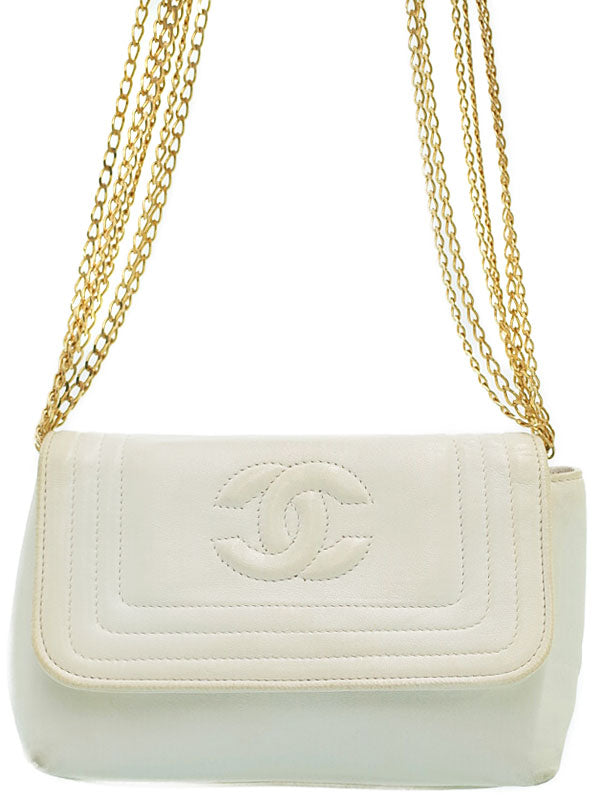 Chanel Coco Mark Mini Chain Shoulder Bag White