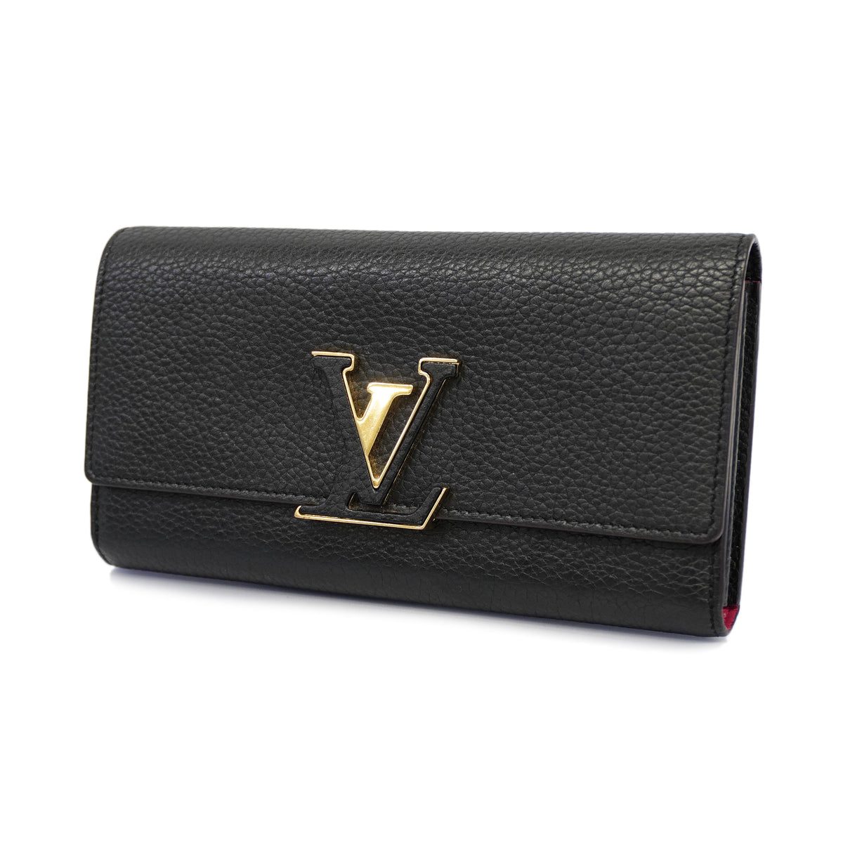 Louis Vuitton Bifold Long Wallet Taurillon Portefeuille Capucines Noir