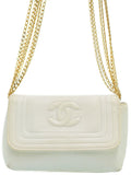 Chanel Coco Mark Mini Chain Shoulder Bag White