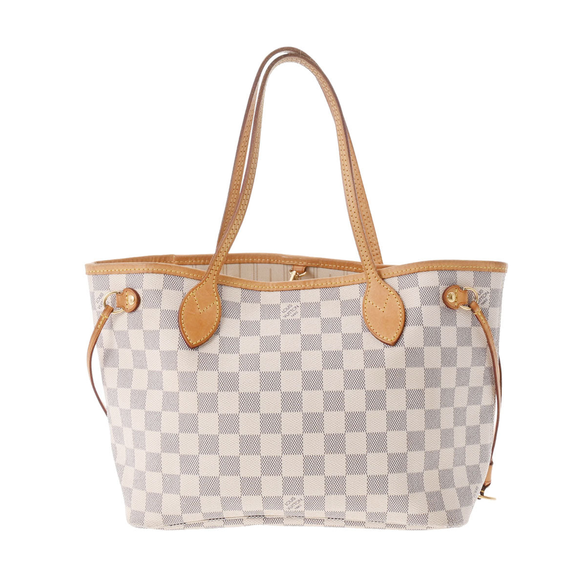 Louis Vuitton Damier Azur Neverfull PM White Canvas Handbag