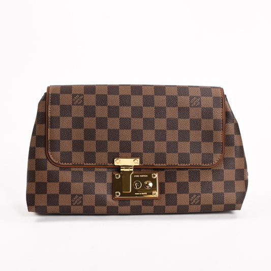 Louis Vuitton Pochette Ascot Clutch Bag Damier Brown