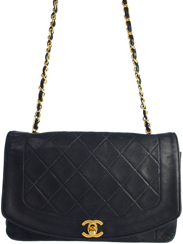 Chanel Diana Chain Shoulder Bag Black