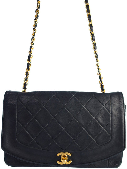 Chanel Diana Chain Shoulder Bag Black