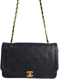 Chanel Diana Chain Shoulder Bag Black