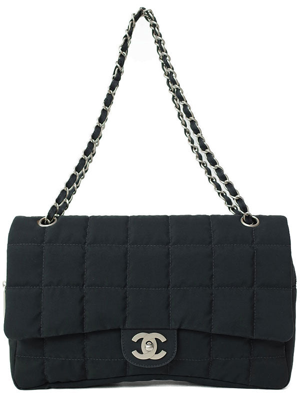 Chanel Chocolate Bar Chain Shoulder Bag Black