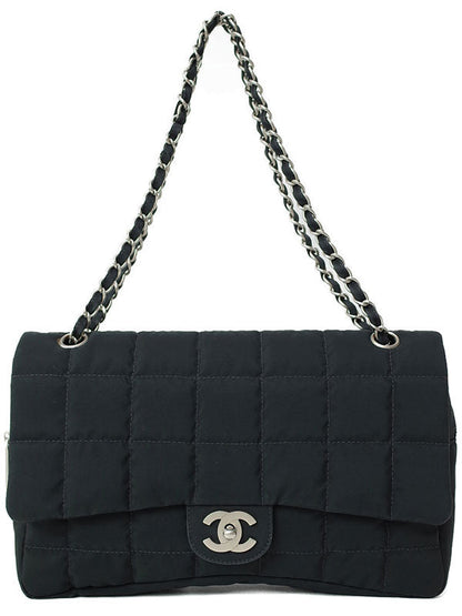 Chanel Chocolate Bar Chain Shoulder Bag Black