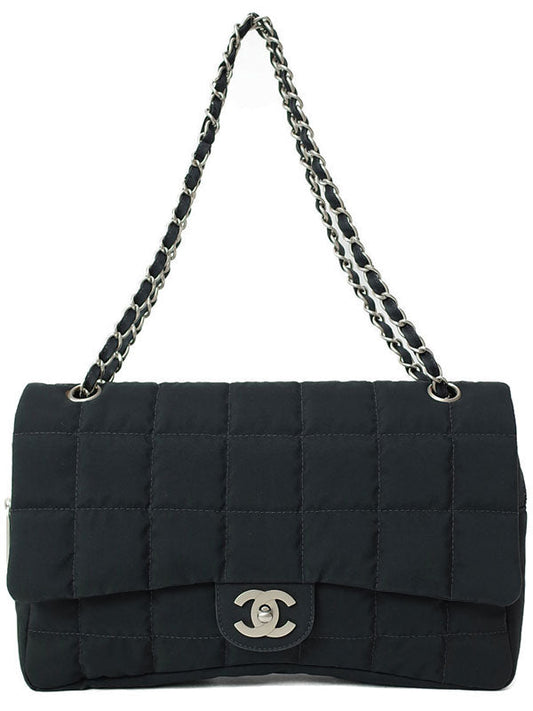 Chanel Chocolate Bar Chain Shoulder Bag Black