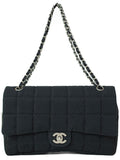 Chanel Chocolate Bar Chain Shoulder Bag Black