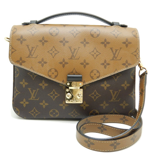 Louis Vuitton Monogram Reverse Pochette Metis MM 2WAY Bag Brown