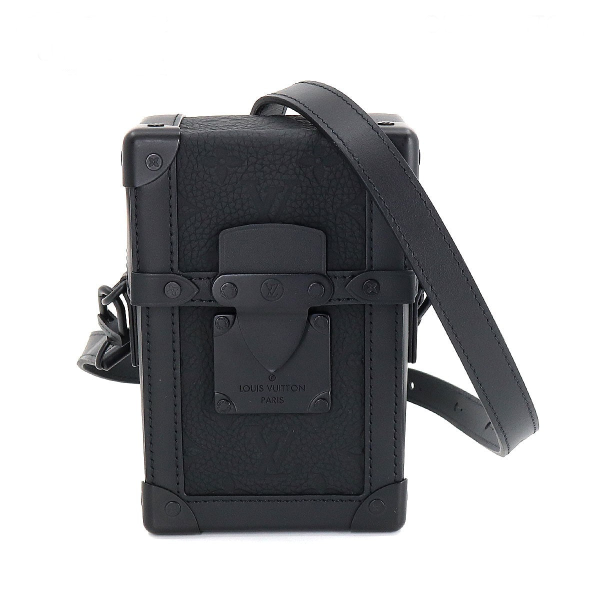 Louis Vuitton Vertical Trunk Wearable Wallet Shoulder Bag Taurillon Leather Black
