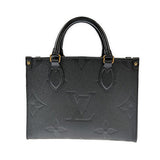 Louis Vuitton On The Go PM Monogram Implant Leather Noir Black
