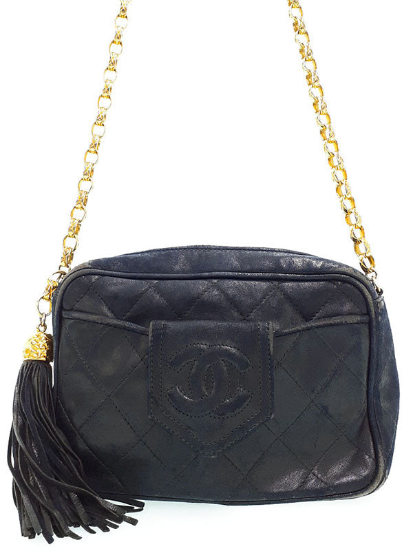 Chanel Matelasse Chain Shoulder Bag Black