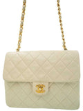 Chanel Matelasse Chain Shoulder Bag Beige