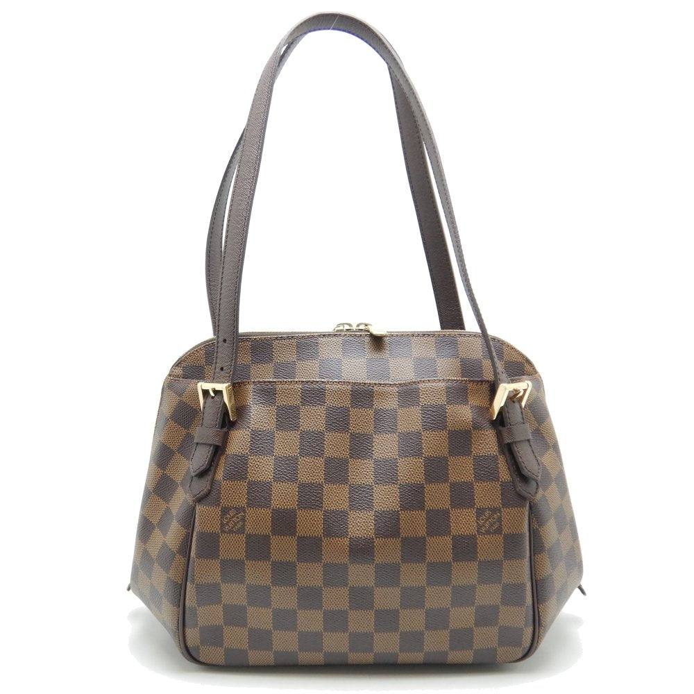 Louis Vuitton Damier Belem MM Ebene Shoulder Tote Brown