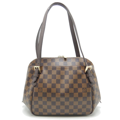 Louis Vuitton Damier Belem MM Ebene Shoulder Tote Brown