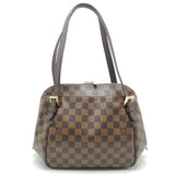 Louis Vuitton Damier Belem MM Ebene Shoulder Tote Brown