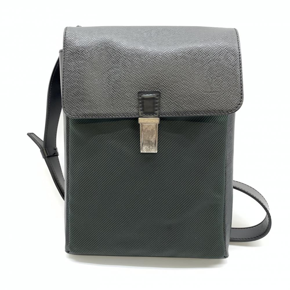 Louis Vuitton Saratov PM Shoulder Bag Taiga Leather Canvas