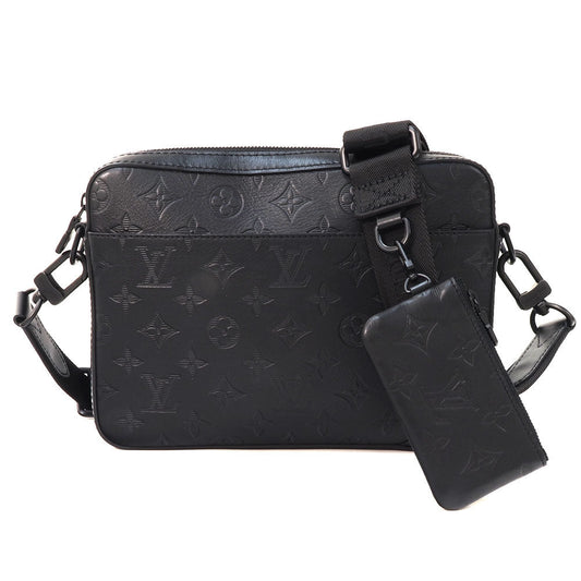 Louis Vuitton Duo Messenger Monogram Shadow Noir Crossbody Bag Shoulder Bag