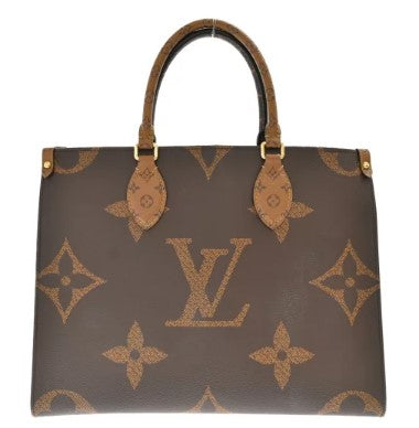 Louis Vuitton Monogram Reverse On The Go MM Reverse Tote Bag Brown
