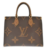Louis Vuitton Monogram Reverse On The Go MM Reverse Tote Bag Brown