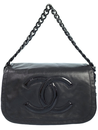 Chanel Coco Mark Plastic Chain Shoulder Bag Black