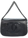 Chanel Coco Mark Plastic Chain Shoulder Bag Black