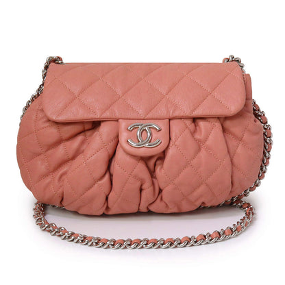 Chanel Matelasse  Chain Around Crossbody Lambskin Leather Pink