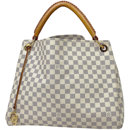 Louis Vuitton Artsy MM Shoulder Bag Damier Azur White