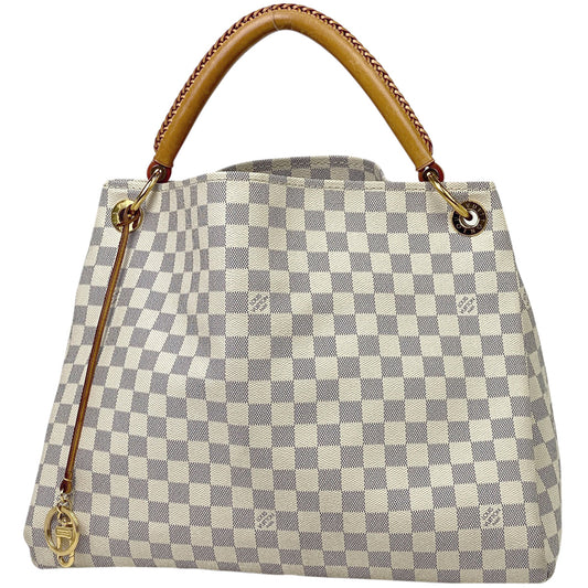Louis Vuitton Artsy MM Shoulder Bag Damier Azur White