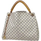 Louis Vuitton Artsy MM Shoulder Bag Damier Azur White