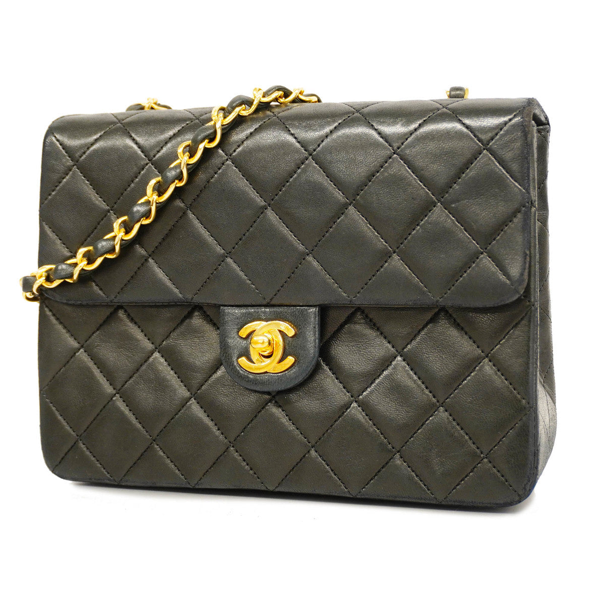 Chanel  Mini Matelasse Single Chain Lambskin Black