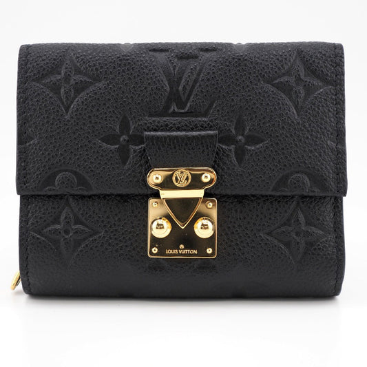 Louis Vuitton Portefeuille Metis Compact Monogram Implant Trifold Wallet Black