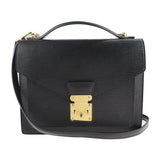 Louis Vuitton Monceau Handbag Epi Leather Noir 2way Business Bag