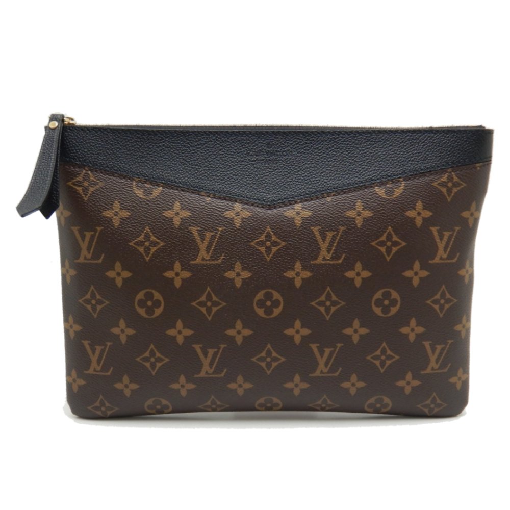 Louis Vuitton Monogram Daily Pouch Noir Clutch Second Bag