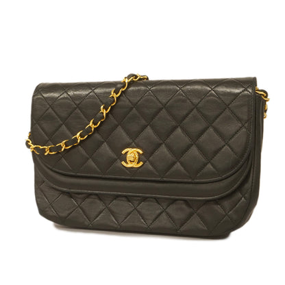 Chanel Shoulder Bag Matelasse Lambskin Black
