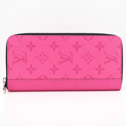 Louis Vuitton Zippy Wallet Vertical Coated Canvas Round Zipper Fuchsia Pink
