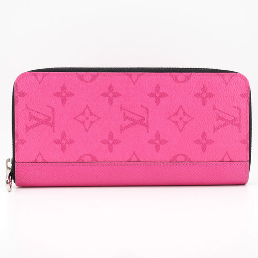 Louis Vuitton Zippy Wallet Vertical Coated Canvas Round Zipper Fuchsia Pink