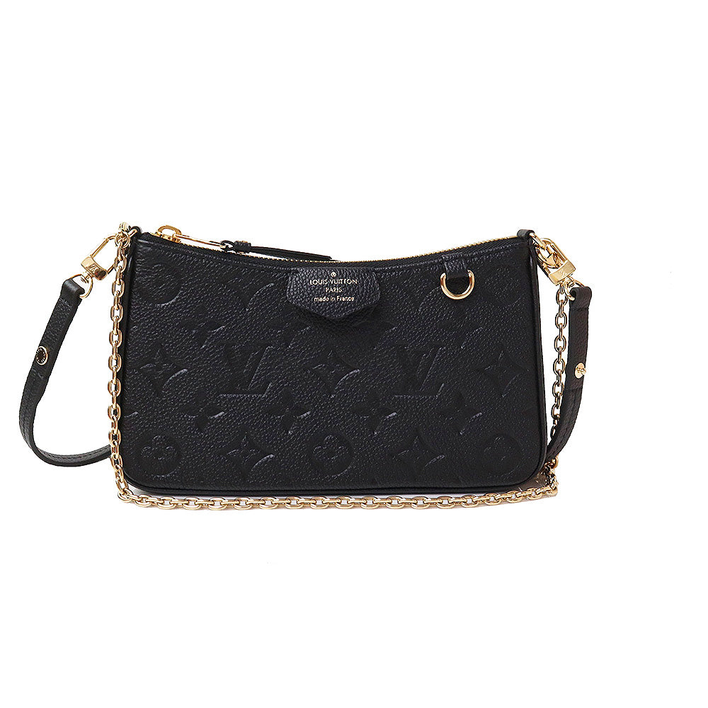 Louis Vuitton Easy Pouch Chain Shoulder Bag Monogram Implant Noir