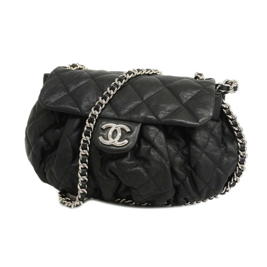 Chanel  Line Single Chain Leather Black