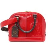 Louis Vuitton Alma BB Patent Calf Leather Monogram Red Brown