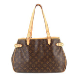 Louis Vuitton Monogram Batignolles Horizontal Tote Bag Brown Gold Metal Fittings