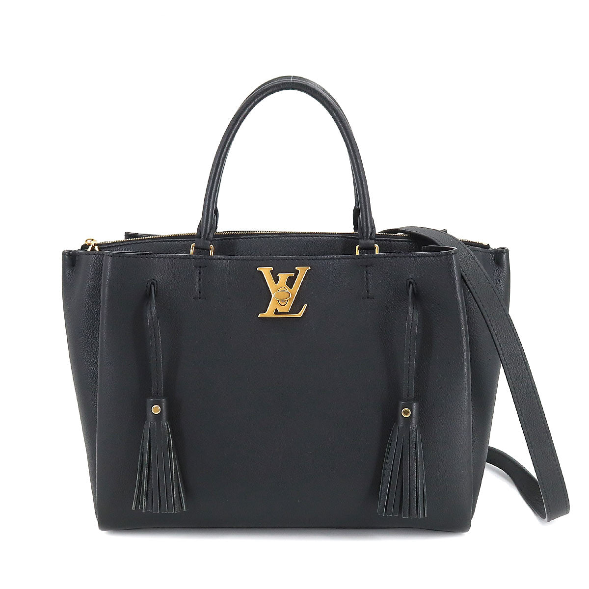 Louis Vuitton LockMe 2 Shoulder Bag Leather Noir