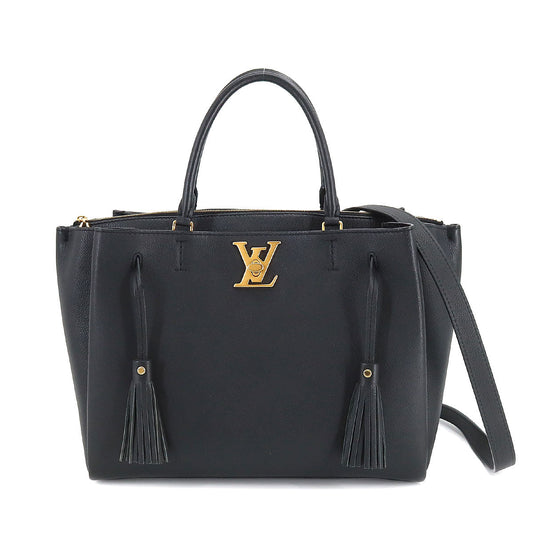 Louis Vuitton LockMe 2 Shoulder Bag Leather Noir