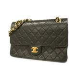 Chanel Matelasse W Flap W Chain Lambskin Black